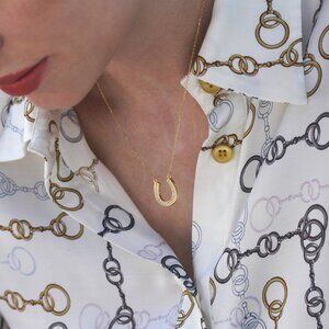 Bright Path Horseshoe Necklace | 925 Sterling Silver or Gold Finish